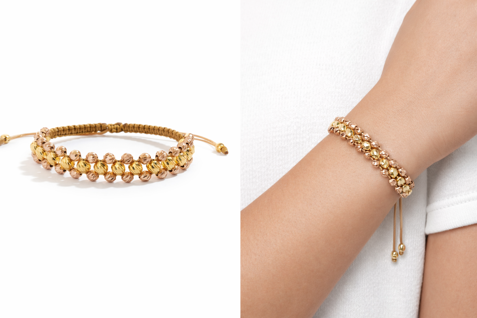 Pulsera 3 Carriles Oro Laminado 18k