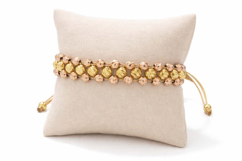 Pulsera 3 Carriles Oro Laminado 18k